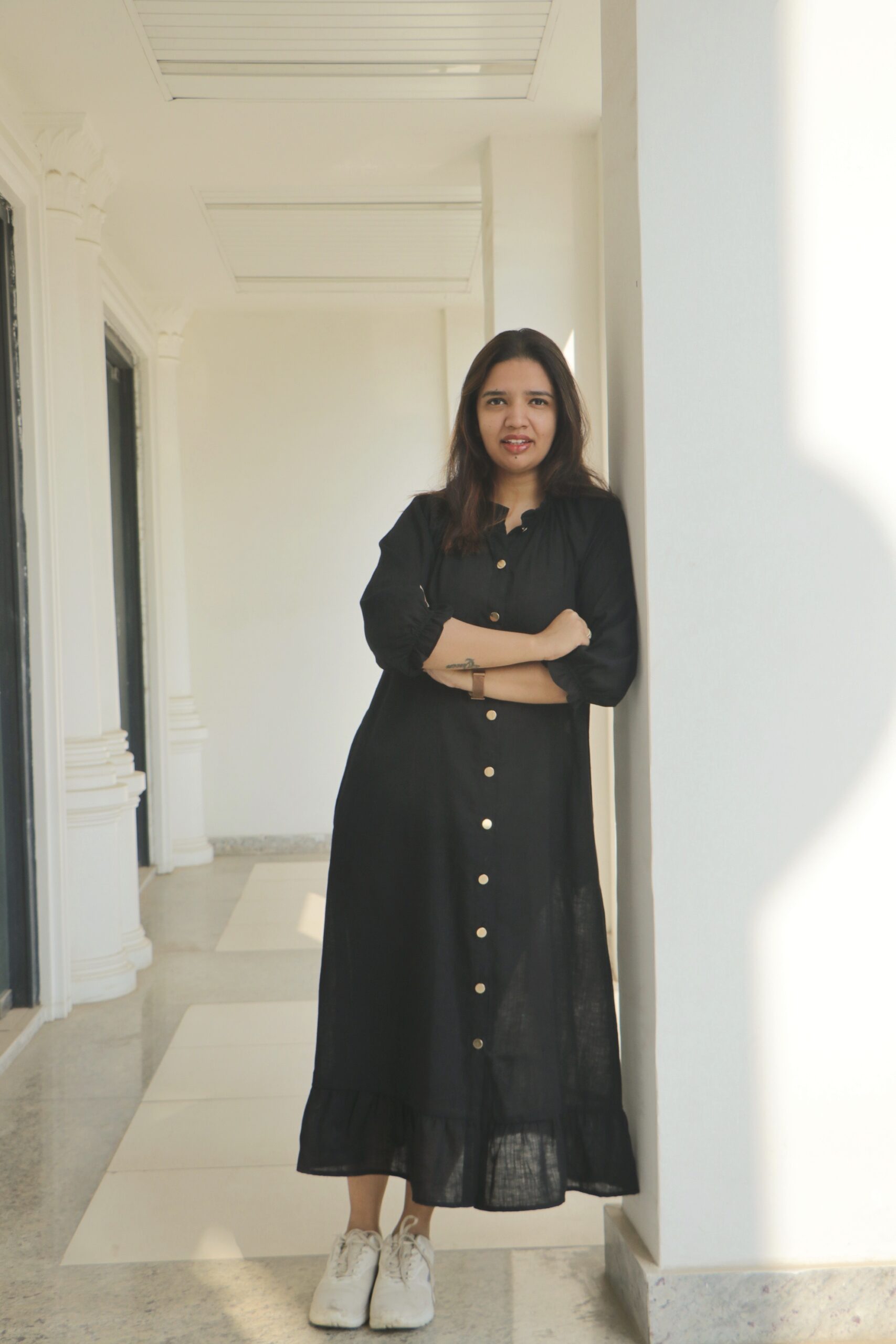 Kajra – Black Linen Maxi Dress