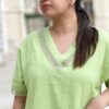 Clearance Sale | Flowy Lace Detail Dress (PISTA GREEN)